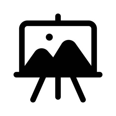 Peyzaj tuvali boyama vektörü, simge kullanmaya hazır