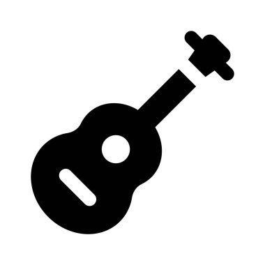Bir string müzik enstrümanı vektör tasarımı, modern tarzda gitarın premium simgesi