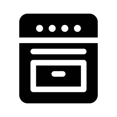 İyi bir yemek pişirme ikonu, yemek pişirmek için gaz sobası.