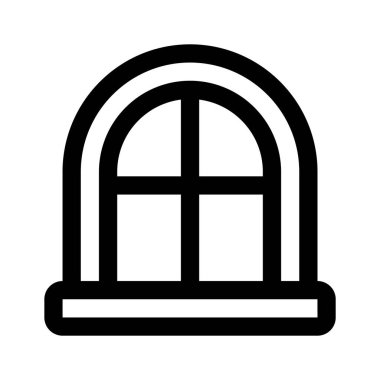 Farklı blokları olan cam pencere, modern biçimdeki pencere simgesi