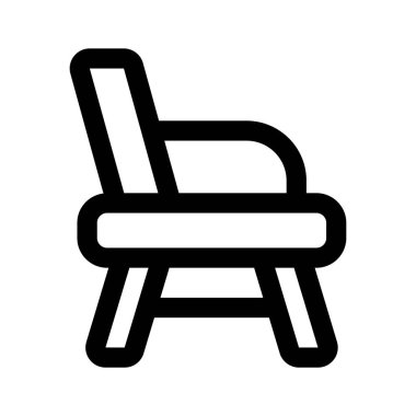 Sandalye, kanepe, kanepe ikonu, beyaz arka planda izole edilmiş. Mobilya sembolü