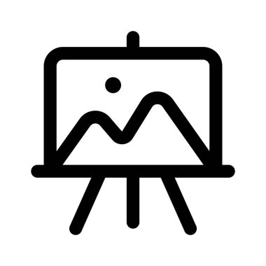 Peyzaj tuvali boyama vektörü, simge kullanmaya hazır