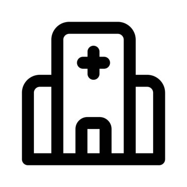 Hastane inşa vektör tasarımı modern tarzda, simge kullanımı kolay