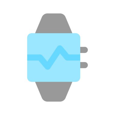 Düz biçimli fitness izleyici vektör tasarımı, simge kullanmaya hazır