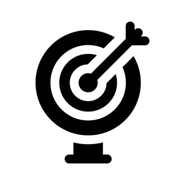 Okçuluk oyununun ok konsepti simgesine sahip dartboard, piksel mükemmel vektör