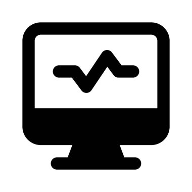 Elektrokardiyogram simgesi tasarımı beyaz arkaplanda izole edildi