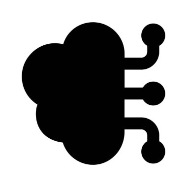 Beyin simülasyonu, yapay zeka simgesi, premium vektör