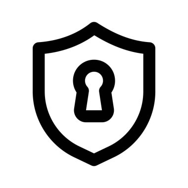 Modern güvenlik simgesi, koruma kalkanı içinde kontrol işareti