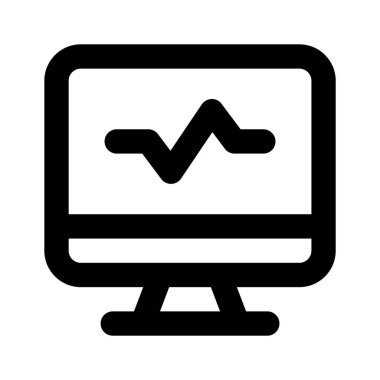 Elektrokardiyogram simgesi tasarımı beyaz arkaplanda izole edildi