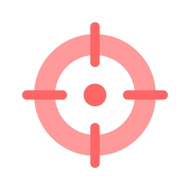 Hedef, odak, çapraz vektör tasarımı beyaz arkaplanda izole edildi