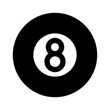 Top numara, konsept bilardo ikonu modern stilde