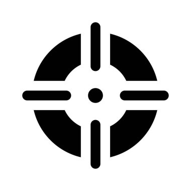 Hedef, odak, çapraz vektör tasarımı beyaz arkaplanda izole edildi