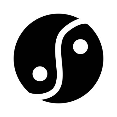 Beyaz arka planda izole edilmiş Çin yin yang sembolü vektör tasarımı