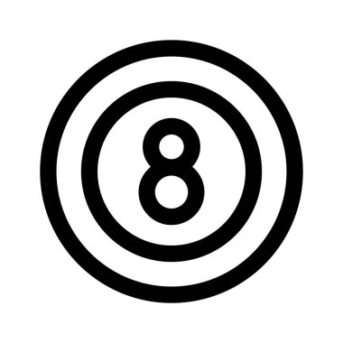 Top numara, konsept bilardo ikonu modern stilde