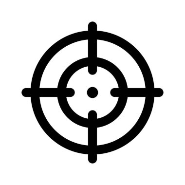 Hedef, odak, çapraz vektör tasarımı beyaz arkaplanda izole edildi