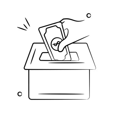 Moda tarzında inanılmaz bir bağış vektörü, birinci sınıf hayırseverlik simgesi.