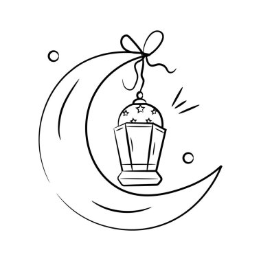 Ayda asılı duran fener, İslami dekorasyon ikonu.