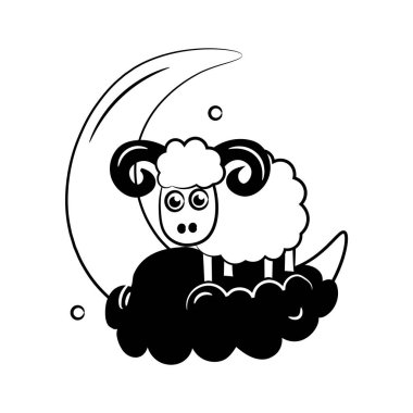 Kurban Bayramı 'nın el çizimi simgesini modern tarzda kullanmaya hazır