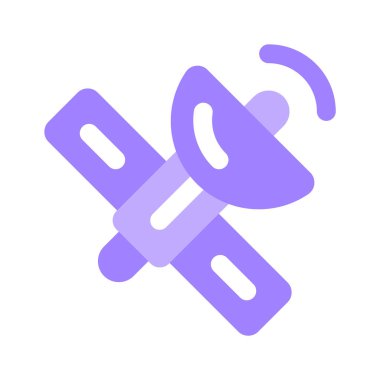 Uydu vektörü yayınlayan düzenlenebilir bir parabolik çanak ikonu