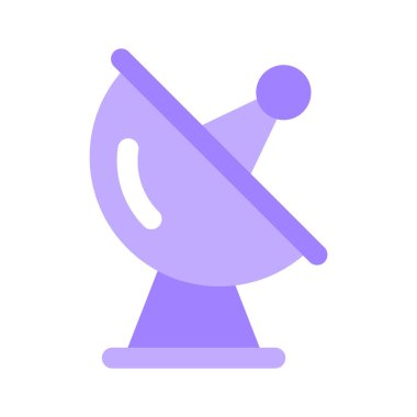 Uydu vektörü yayınlayan düzenlenebilir bir parabolik çanak ikonu