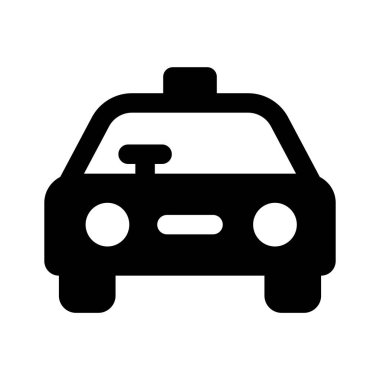 Moda tarzında bir taksi simgesi, yerel ulaşım otomobili