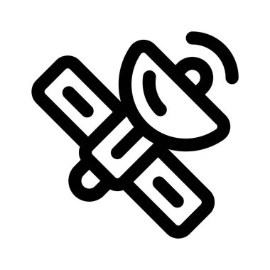 Uydu vektörü yayınlayan düzenlenebilir bir parabolik çanak ikonu