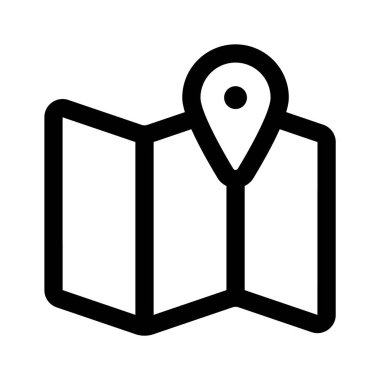 Konum işaretçili üç katlı şema, harita konumunun moda simgesi