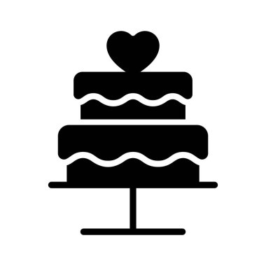 Yığılmış düğün pastası vektör tasarımı, simge kullanmaya hazır