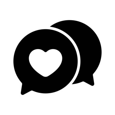 Chat bubble with heart showing concept of romantic chat