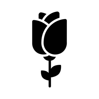 Rose flower vector design in modern style, editable icon
