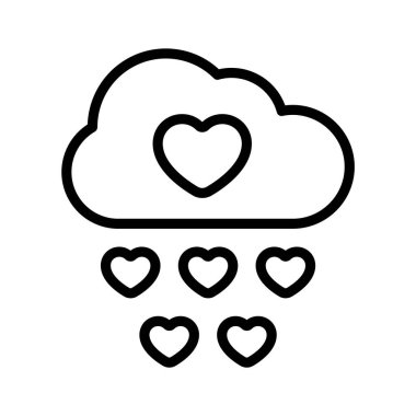 Güzel tasarlanmış romantik hava ikonu, kalp yağmuru vektörü