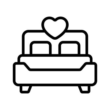 Balayı, düğün yatağı vektör tasarımı