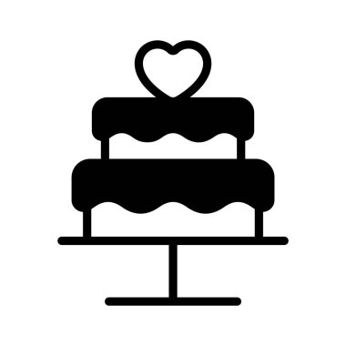 Yığılmış düğün pastası vektör tasarımı, simge kullanmaya hazır