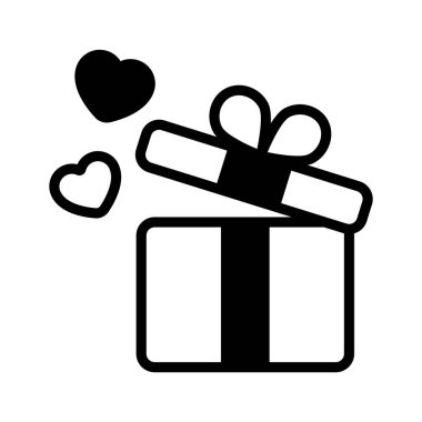 Hearts inside the gift box symbolizing of surprise gift vector design