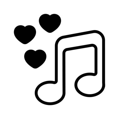 Music note with heart symbol concept of romantic music vector