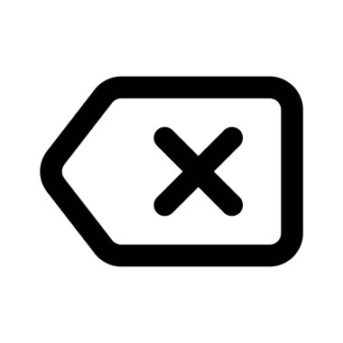 Backspace düğme simgesi, kullanıcı arayüzü vektör tasarımı