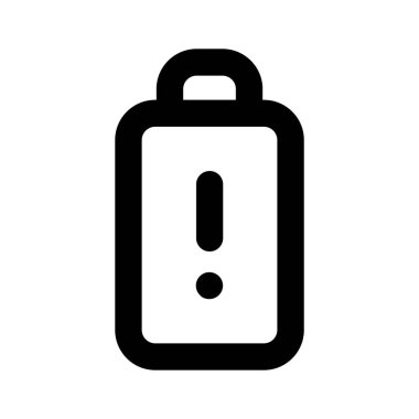 Pil konsepti simgesi üzerinde ünlem işareti