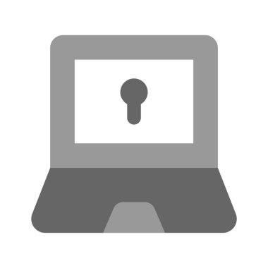 Bilgisayarın içindeki anahtar deliği güvenli dizüstü bilgisayar ve bilgisayar güvenliğinin simgesini gösteriyor