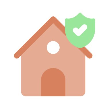 Ev güvenliği ikonu olan koruma kalkanı.