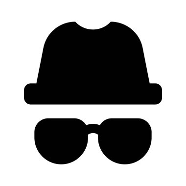 Gözlüklü şapka, casus aksesuarlar, güvenlik korsanı simgesi