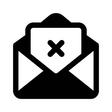 Posta hata simgesi, çöp posta vektör tasarımı üzerindeki çapraz imza