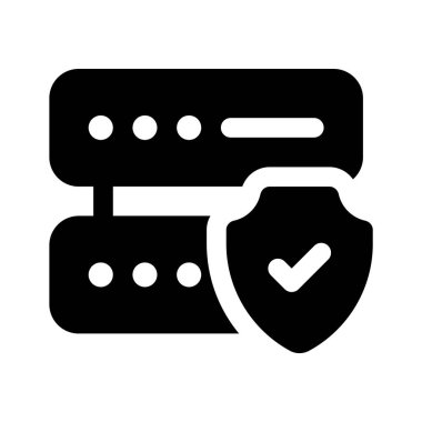 Koruma kalkanlı veri sunucusu, güvenli veritabanı simgesi