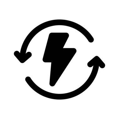 Modern stilde yaratıcı olarak üretilmiş geri dönüşüm enerji simgesi tasarımı