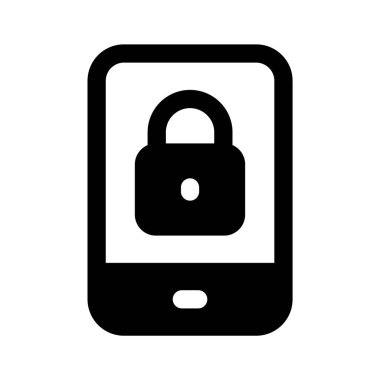 Mobil telefonun içindeki asma kilit, mobil güvenliğin vektör tasarımı