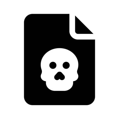 Dosya hacklemenin eşsiz simgesini gösteren sayfadaki kafatası