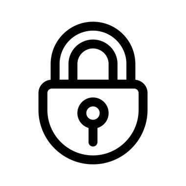 Asma kilit simgesi tasarımı, güvenlik ve koruma vektörü