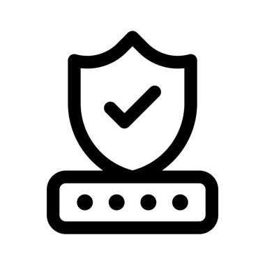 Güvenli parola vektörünü gösteren koruma kalkanı