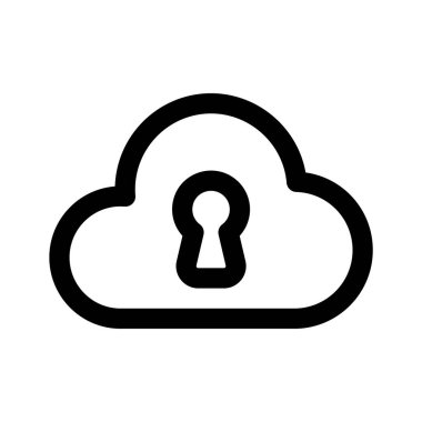Güvenli bulut, bulut koruması, bulut güvenlik simgesi tasarımı
