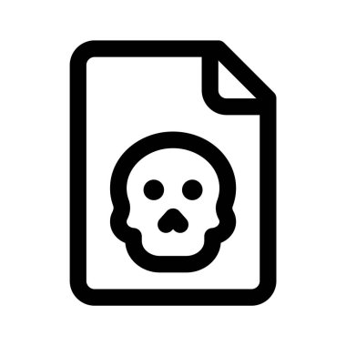 Dosya hacklemenin eşsiz simgesini gösteren sayfadaki kafatası