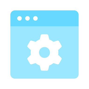 Web sayfası içerisindeki dişli, web sayfası ayarlarının konsept simgesi, web sayfası yönetimi